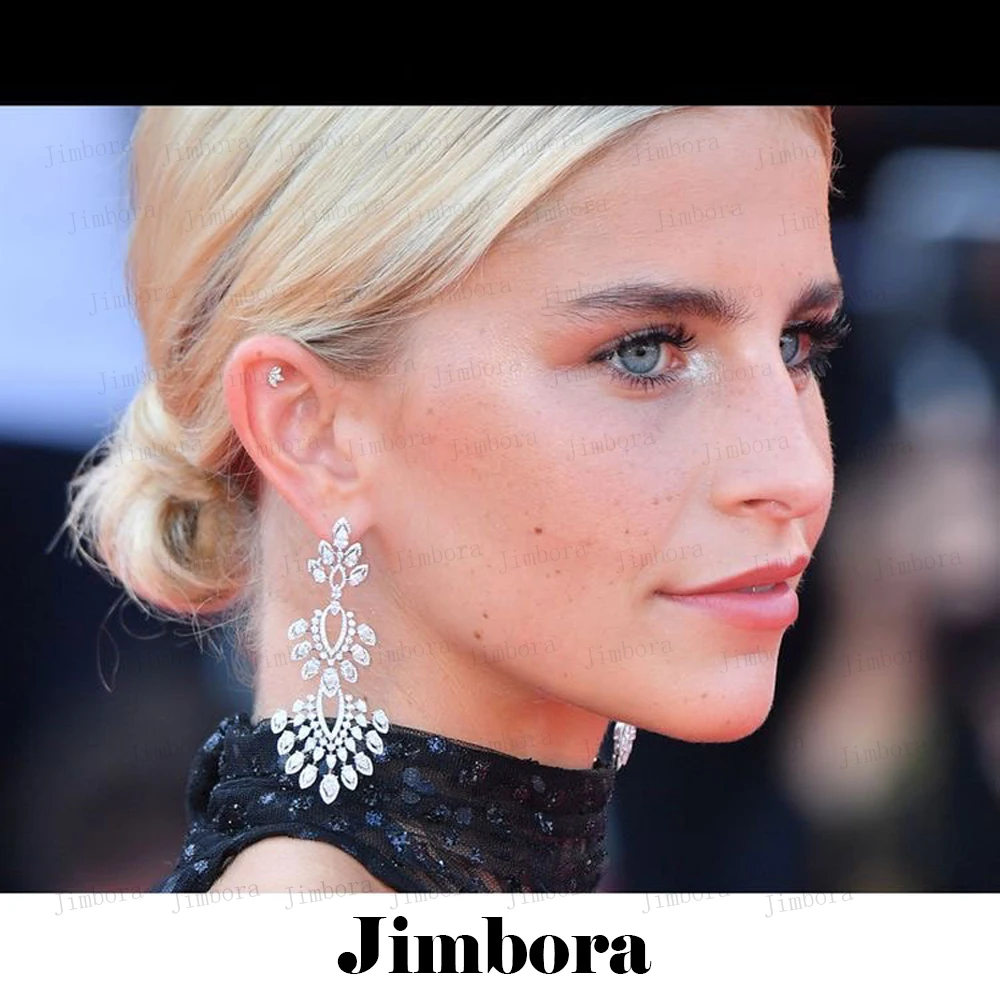

Jimbora роскошные свадебные серьги-подвески с искусственным цирконием, ювелирные изделия для женщин, подарок высокого качества