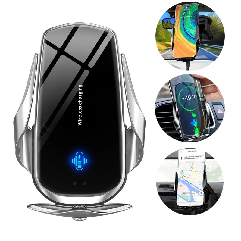 

10W Wireless Car Charger Phone Holder For iPhone 6 7 8 Wireless Charging Car Induction Charger Mount For iPhone 12 11 Pro Huawei