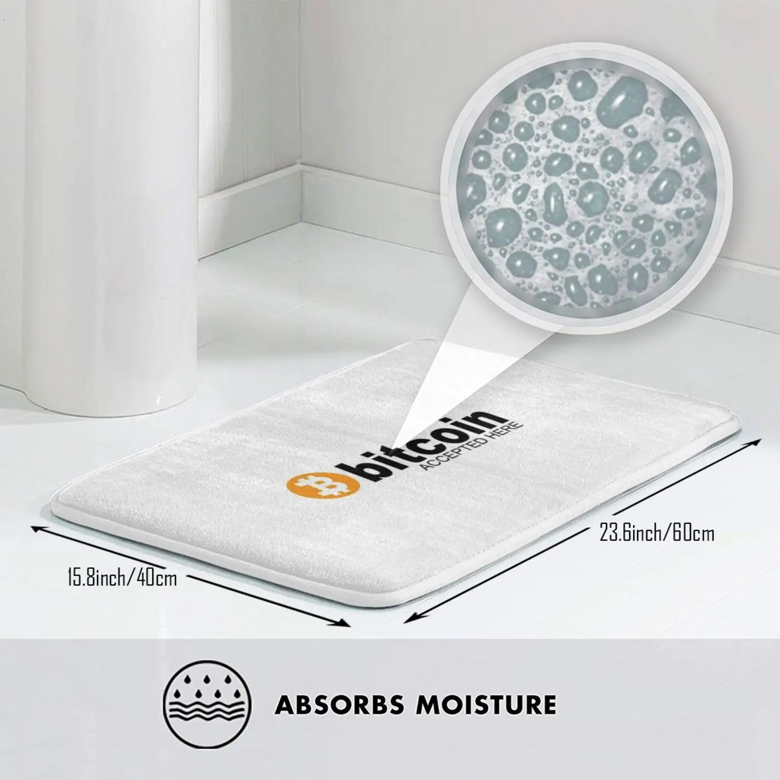 Принимаются биткоины коврик для входной двери ванной Eva Queen нескользящий ног