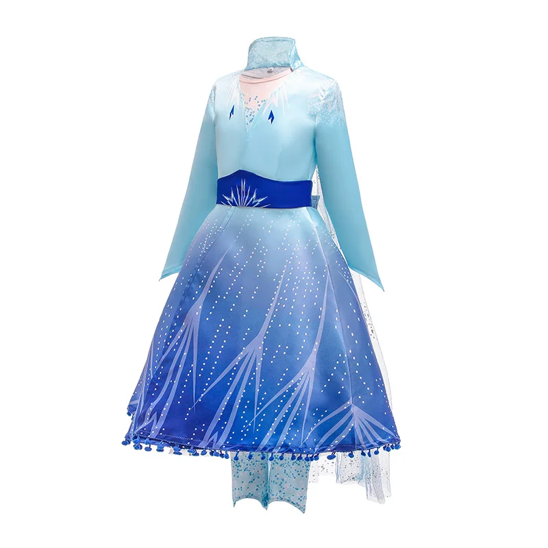 Girls Elsa Dress Up Kids Cosplay Snow Queen 2 Elza White Wig Children Carnival Birthday Party Costume Clothes Accessory | Детская одежда