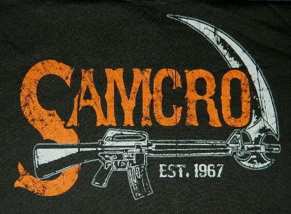

Sons of Anarchy TV Show SAMCRO Rifle with Scythe Logo T-Shirt Summer Cotton Short Sleeve O-Neck Unisex T Shirt New S-3XL
