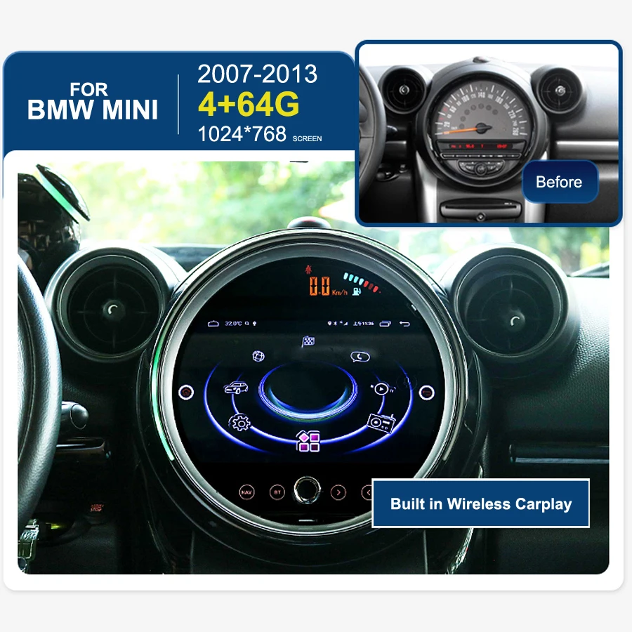 Android 10 0 Авторадио экран для MINI COUNTRYMAN R60 R54 COOPER GPS навигация радио головное