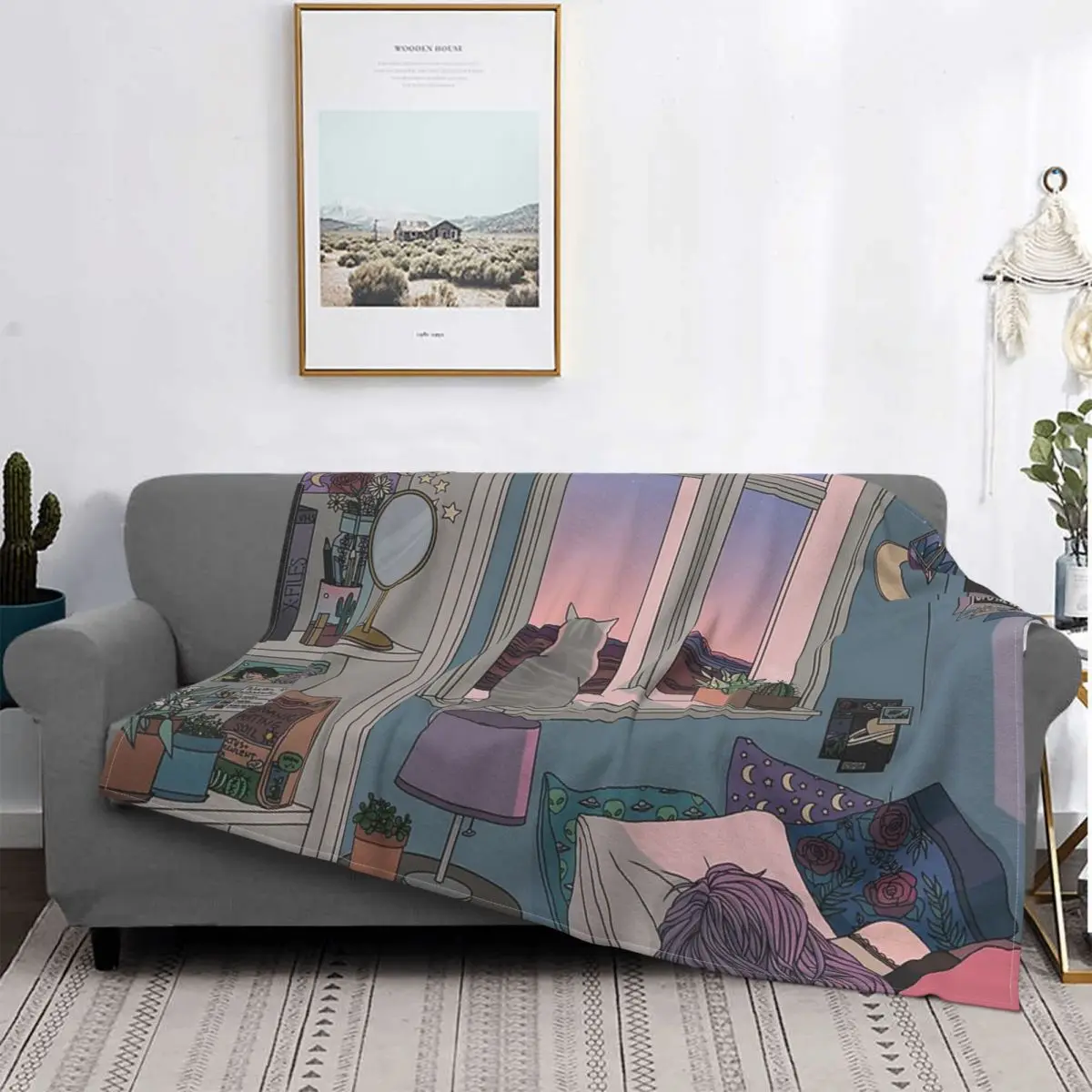 Раннее утром плед одеяло в скандинавском стиле диван большой Молитвенный Ковер