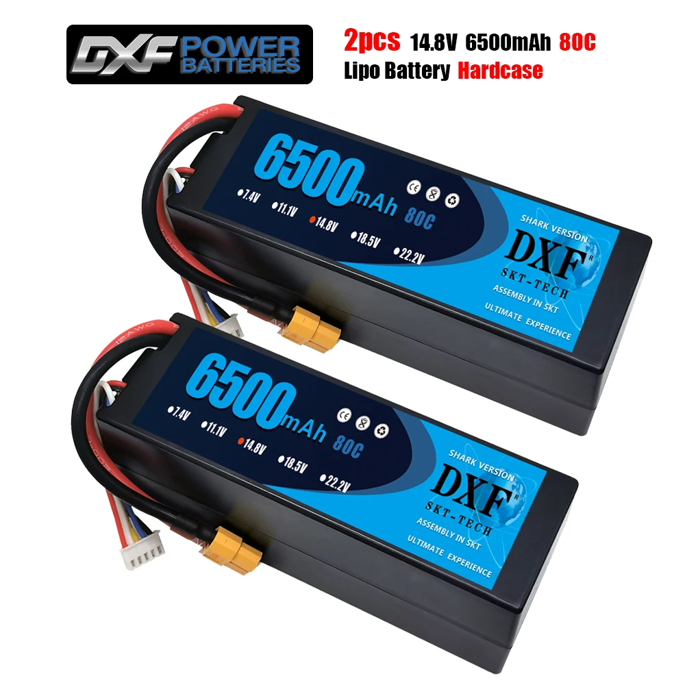 Enlarge DXF POWER 6500mAh Lipo 4S 14.8V 80C 160C Hard Case Lithium Polymer Battery  battery for RC Car Boat Drone Robot FPV truck