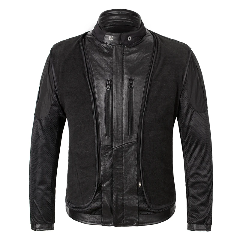 Мужская Байкерская кожаная куртка размера плюс XXXL из натуральной толстой