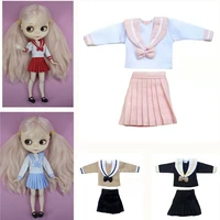 2pcsset blyth doll clothes sailor suit set for blythliccaazonekurhn 30cm 16 dolls diy doll accessories