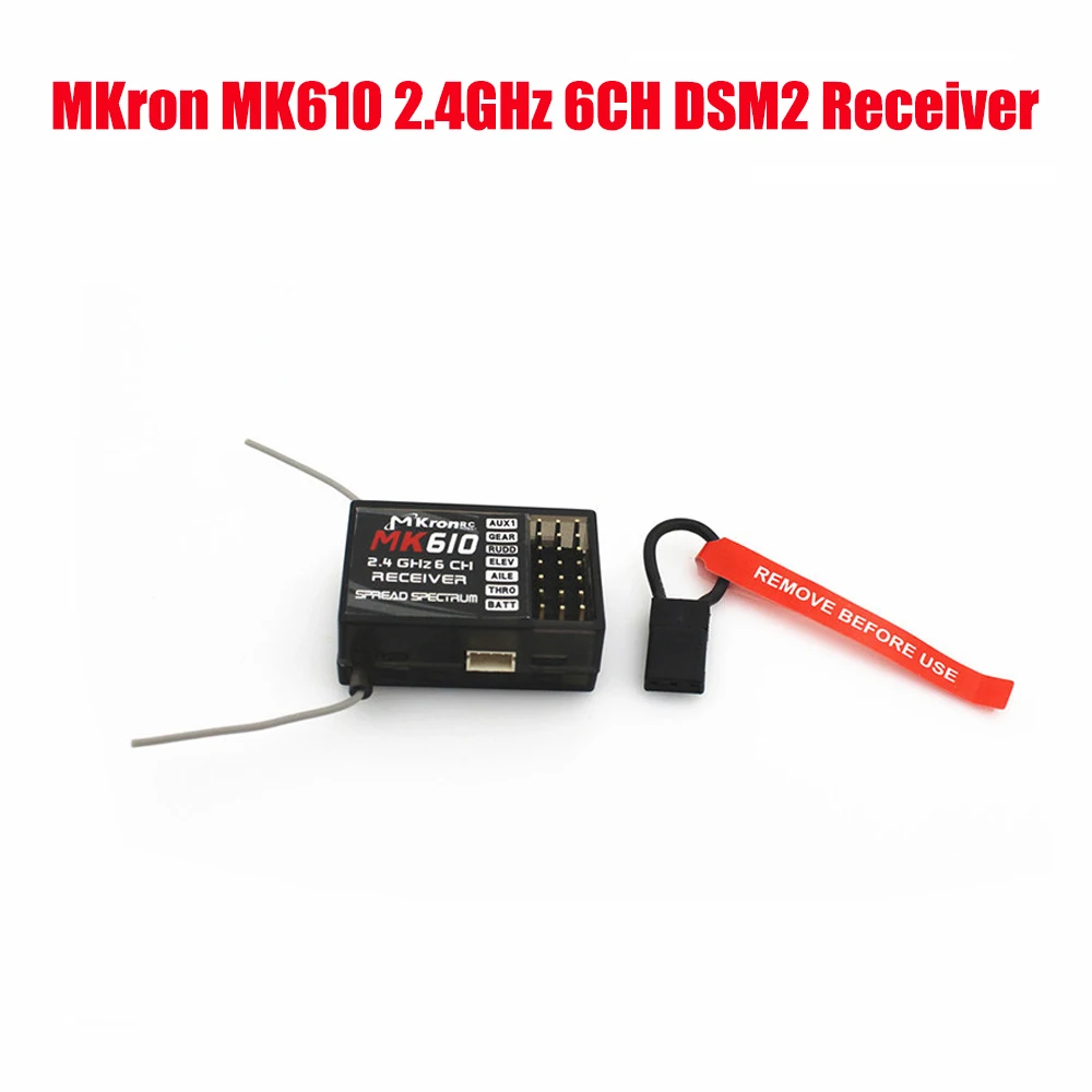

MKron MK610 2.4GHz 6CH DSM2 Receiver Compatible SPEKTRUM JR for RC Helcioters Fixed-wing Aircraft Airplane FPV RC Drone DIY Acce