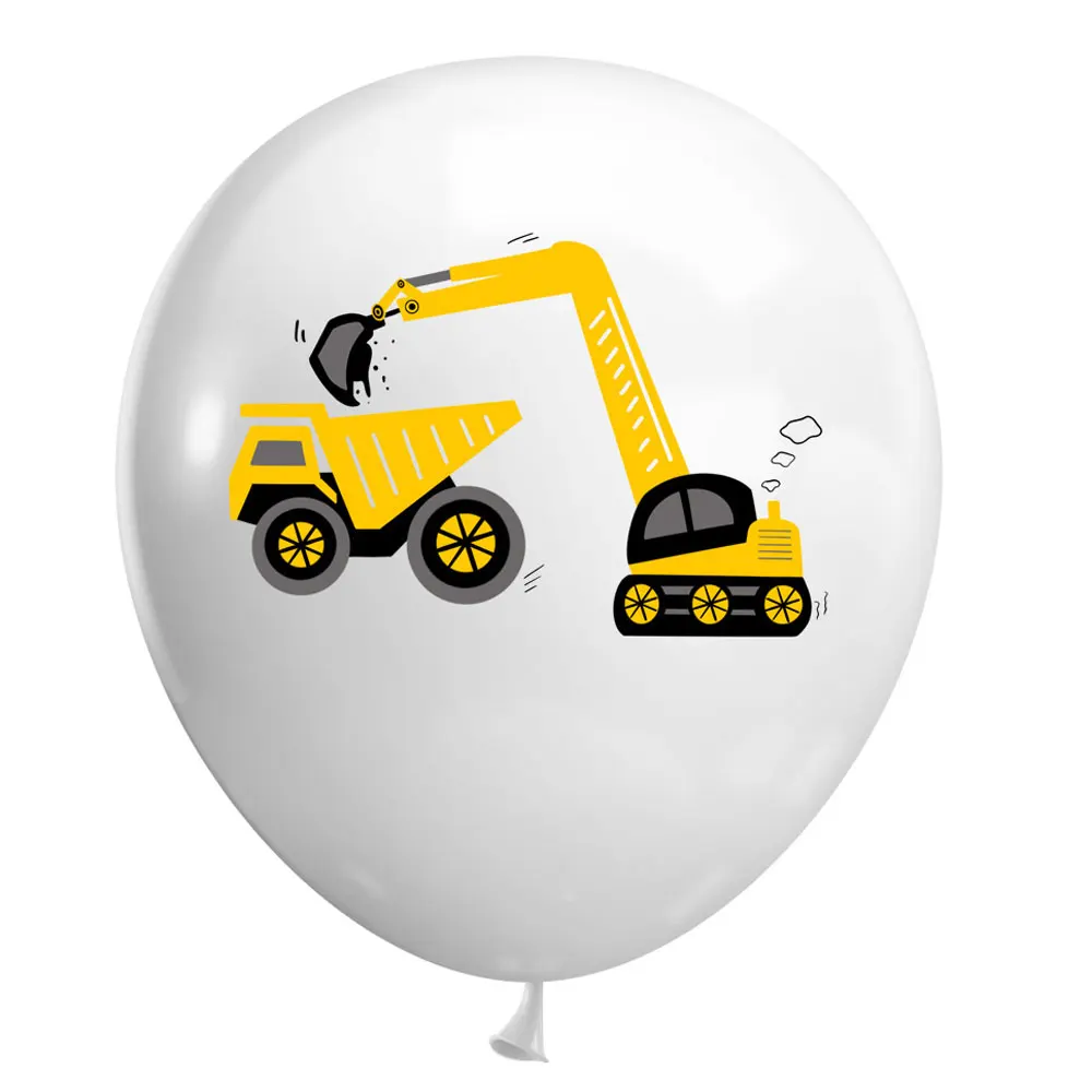 

12inch Excavator Latex Balloon Kids Inflatable Air Ball Boy Girl Birthday Decoration Wedding Ballon Anniversaire Party Supplies