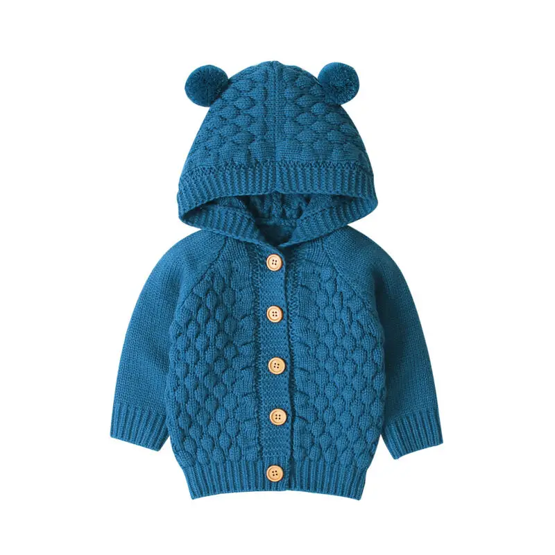 

Cute Ear Toddler Boys Girls Kids Baby Sweater Hooded Knit Warm Coat Outerwear