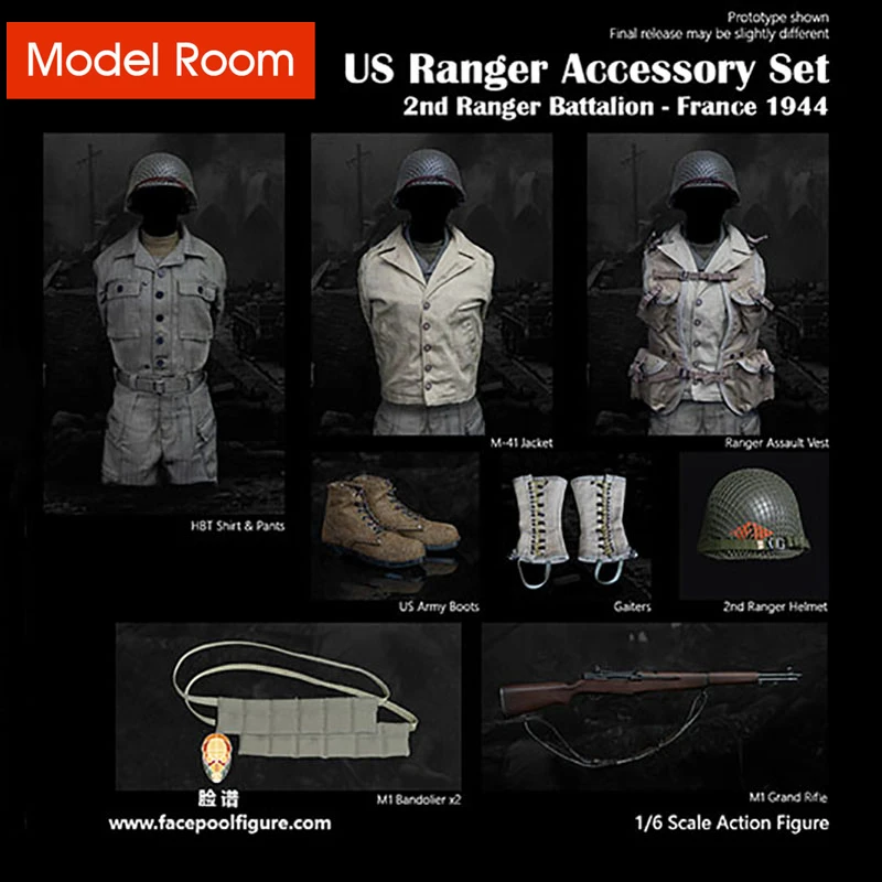 

Facepoolfigure FP004C 1/6 WWII US Army Ranger Clothes Accessory Kit Fit 12'' Male Soldier Action Figure Body In Stock