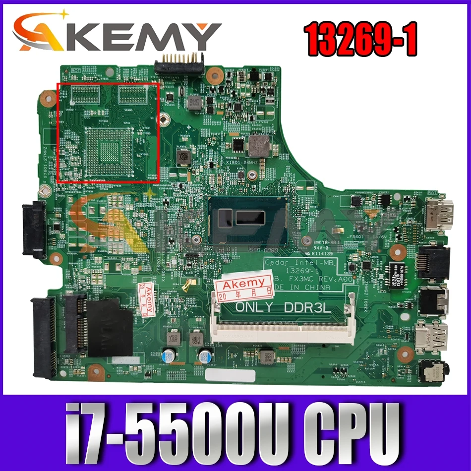 

CN-0V28DP 0V28DP For DELL 3442 3443 15 3542 3543 17 5748 5749 Laptop Motherboard 13269-1 FX3MC With i7-5500U 100% Full Tested