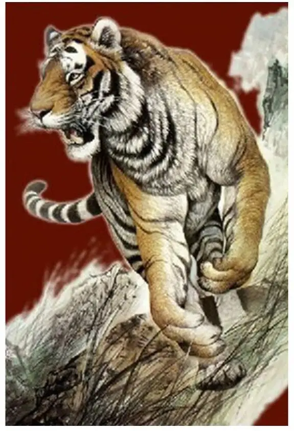 Полная круглая вышивка бриллиантовыми стежками тигровой живописи мозаика гобелена по номерам декор стены особые подарки.