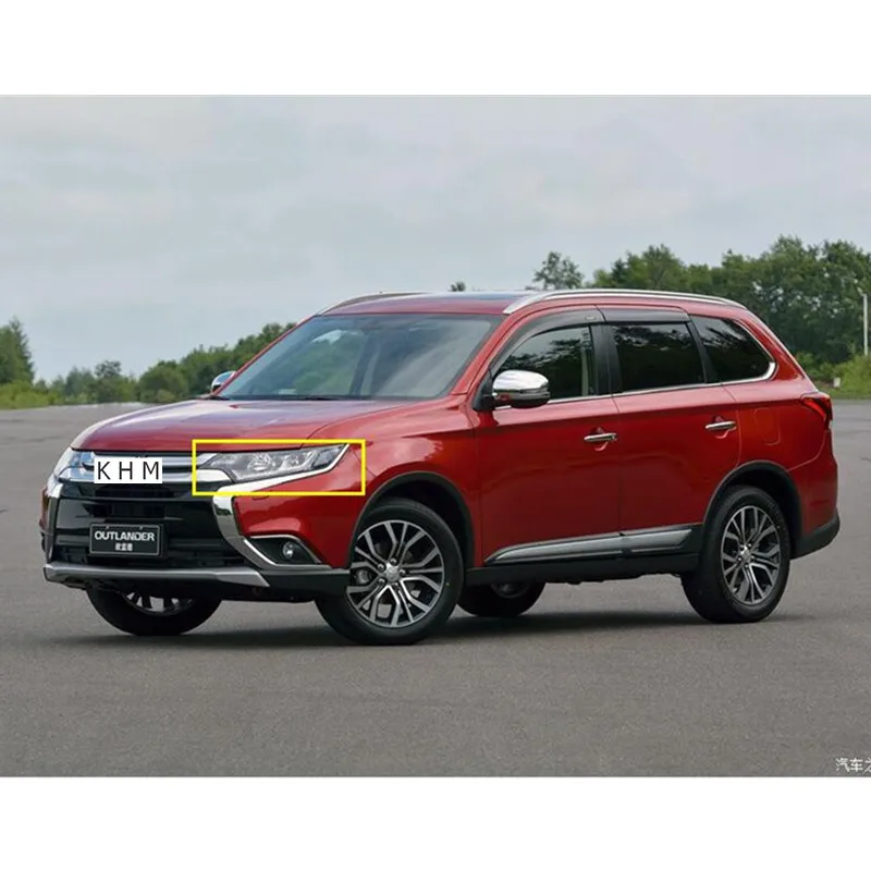 Высококачественная Хромированная передняя фара из АБС пластика для Mitsubishi Outlander