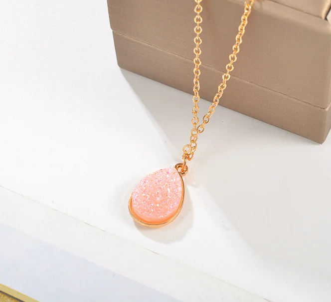 Collier Femme Charm Drop shape Stone Necklaces &amp Pendants for Women Crystal Bud Necklace Fashion Jewelry Kolye Collares | Украшения и