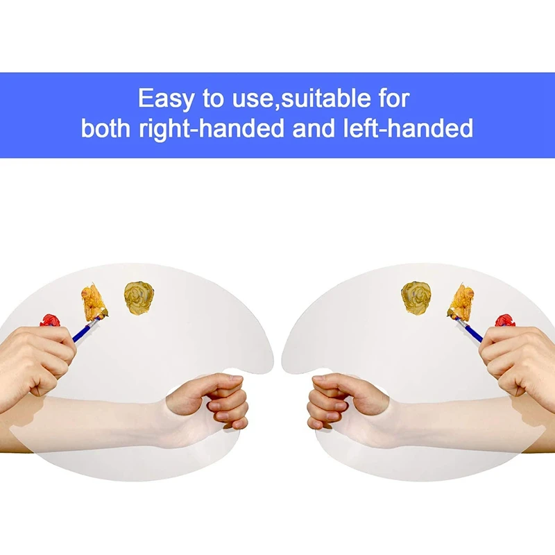 

2Pcs Clear Acrylic Paint Palette 15.7 x 11.8 Inch Oval Non-Stick Oil Paint Palette for DIY Art Craft Painting
