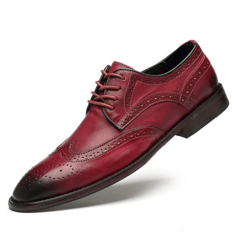 Броги Buty Meskie мужские из натуральной кожи деловые повседневные Zapatos De Hombre kpockobkn