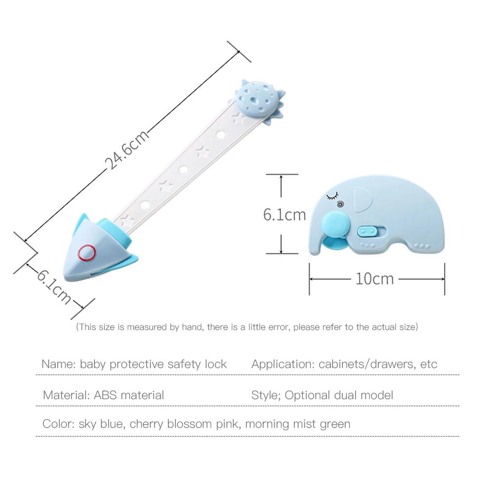 

3pcs Baby Infant Security Lock Cartoon Elephant Safety Lock Protective Drawer Lock Baby Anti-pinch Tool