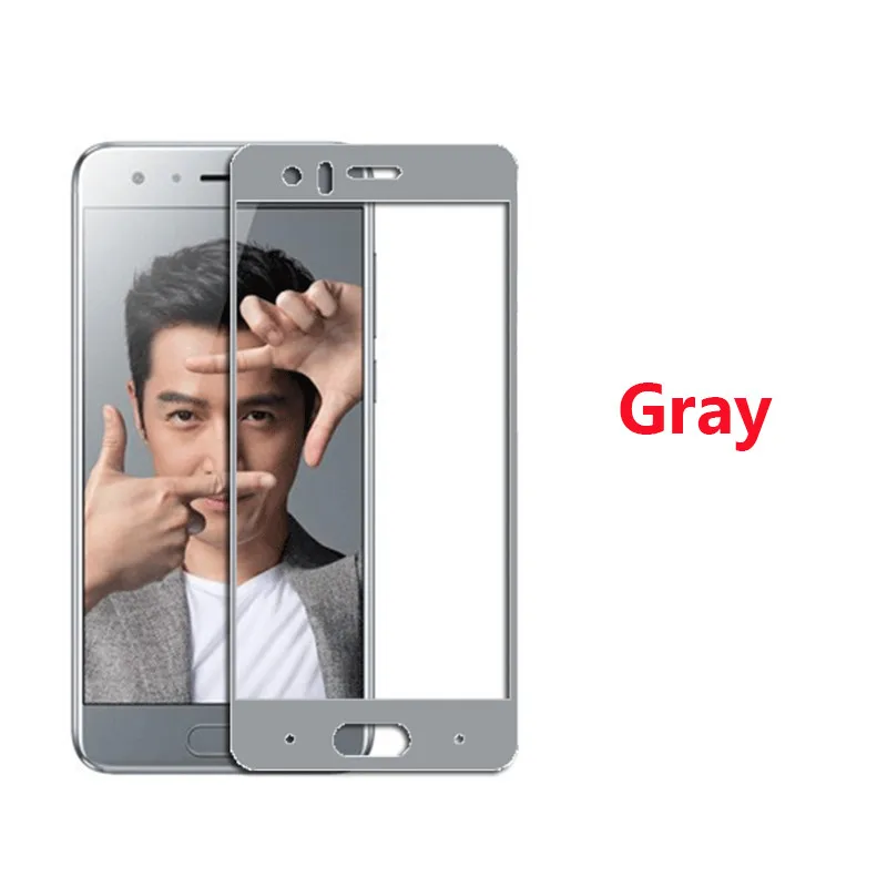 Gray For Huawei Honor 9 5.15" STF-L09 Glass Screen Protector Tempered Glass Full Cover Protective Film for Honor9 - Цвет: Gray