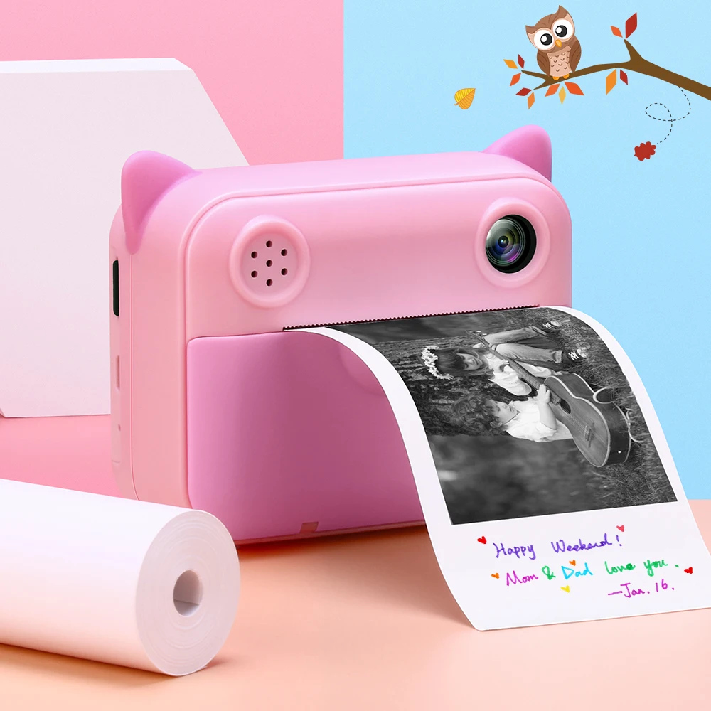 Детская камера Мгновенной Печати, детская фотокамера, цифровой экран 2,4 дюйма, Детская камера, игрушка для дня рождения, Рождественский пода...