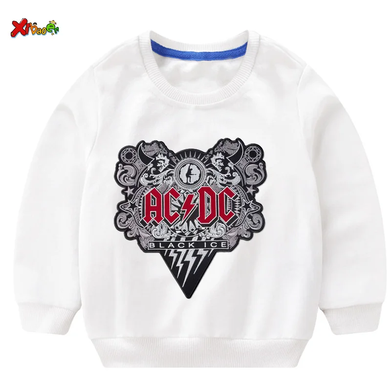 kids sweatshirts toddler boys sweatshirts autumn ACDC Kids fashion Sweatshirt white baby girl Cotton Pullover cute long sleeves