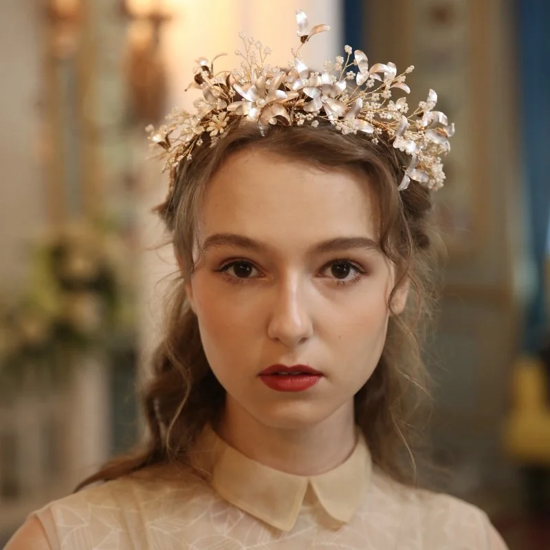 Оптовая продажа жемчужные бусины NPASON Цветочная повязка для волос Тиары ручной