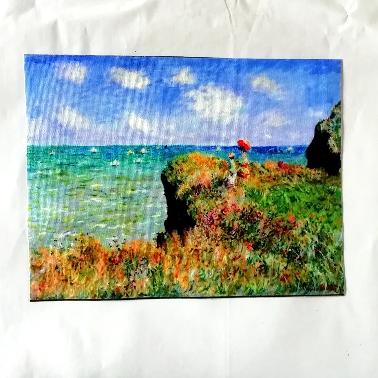 Картина маслом Клод Моне шитье одежды/сумок/кошелька ткань сделай сам крашеная