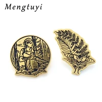 mengtuyi new arrival the last of us ii ellie black gold brooch backpack pin collectibles metal cosplay badge gift accessories