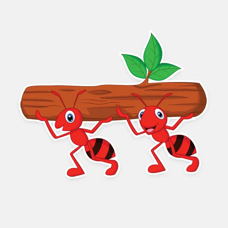 

Classic Cartoon Car Stickers Funny Carry Wood Ants Accessories Decor Vinyl Decal for Smart Fortwo 451 Volkswagen Polo ,18cmX13cm