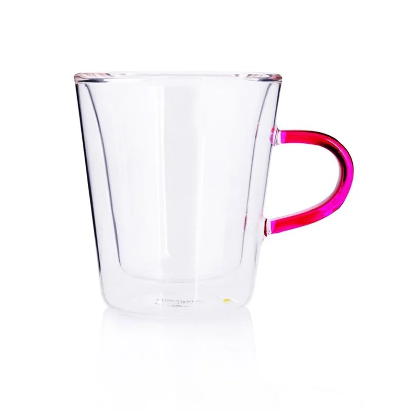 

Coffee Milk Scented Tea with Handle Manufacturers Sell Borosilicate Anti-Scald Double Layer Glass Cup Mug