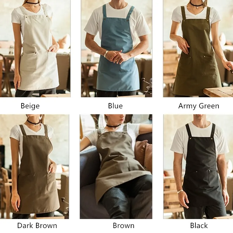 Polyester Cotton Crossback Apron Cafe Barista Bartender Waitstaff Pastry Chef Uniform Restaurant Hotel Bistro Work Wear E58 | Дом и сад
