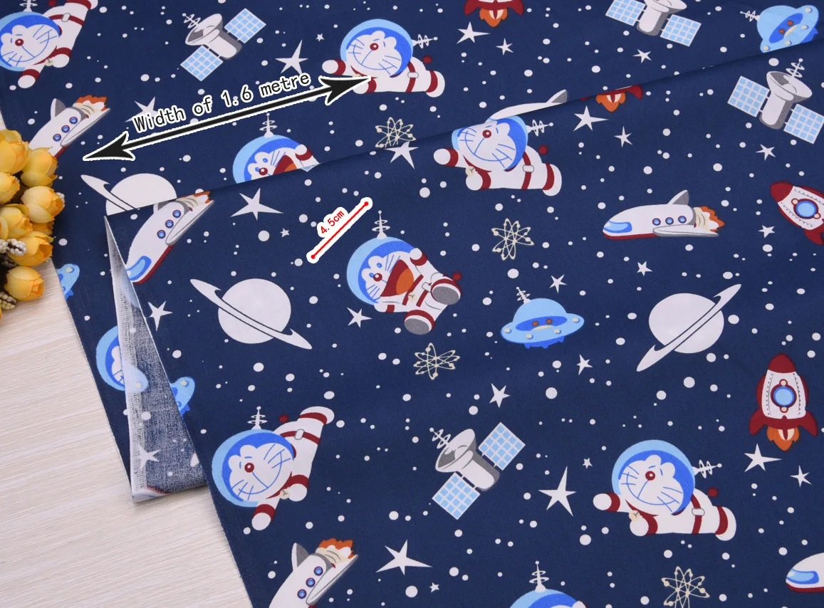 Lovely Doraemon/Airplane/Dots Printing Twill Cotton Patchwork Cloth Material For Home Decoration Children Baby Bedding Fabric | Дом и сад
