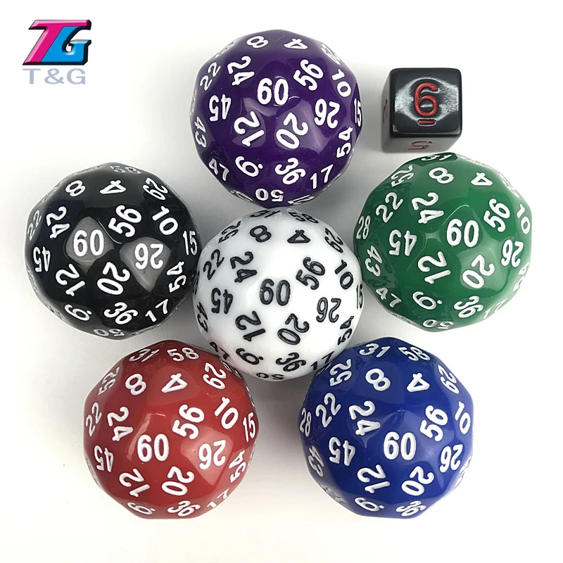 Крупные цифровые игральные кости D60 60 игрушка для ролевых игр DnD Data polyhedral|dice toys|big