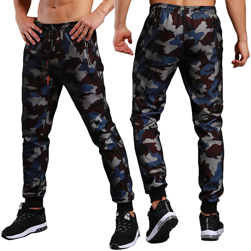 

Men Gym Slim Fit Pants Combat Camo Work Trousers Long Cargo Military Pant Jogger