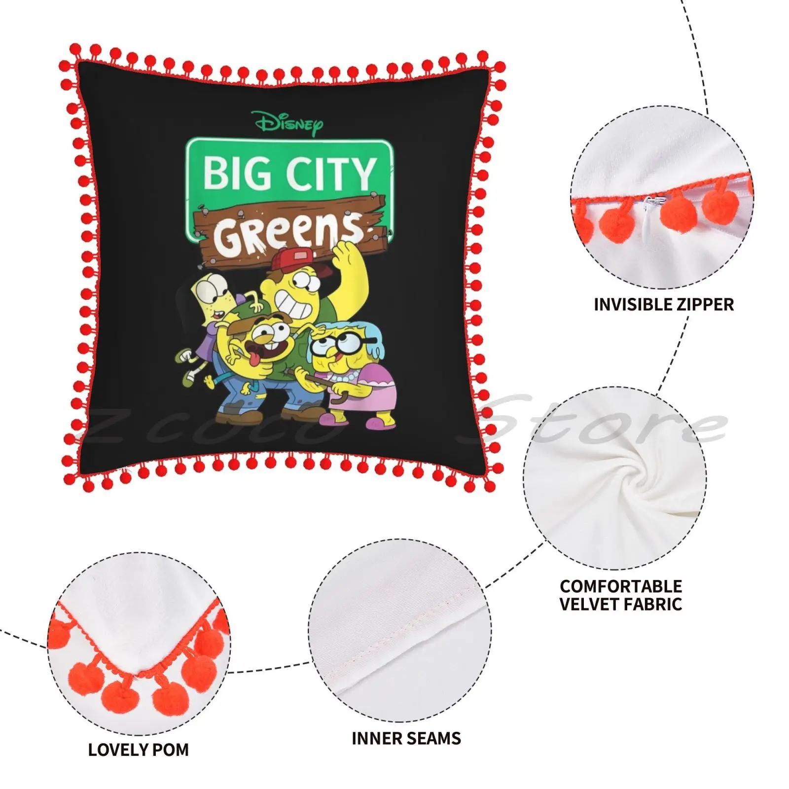 Чехол из льняной плюшевой бархатной ткани с принтом в виде большого города и