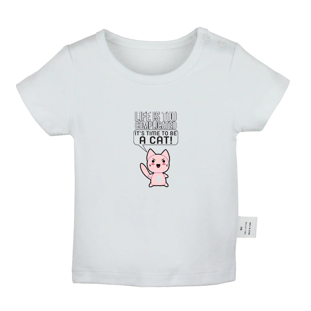 Винтажные Ретро футболки для новорожденных с изображением черной кошки среды