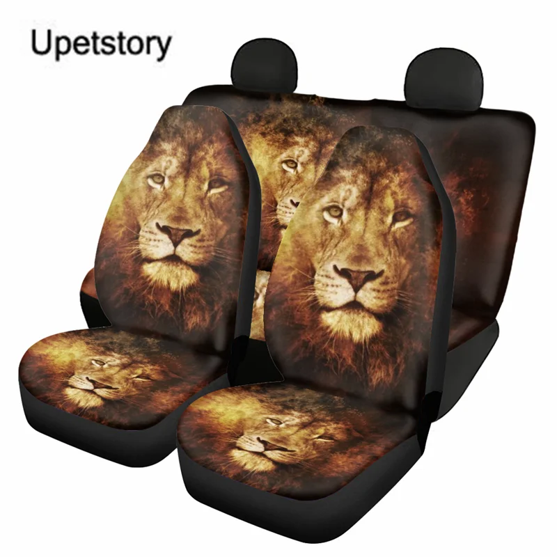 

Upetstory Car Seat Protect Covers 4pcs Set Lion Print Universal Front/Back Car Seats Cover for Men Car Auto Automotive Truck SUV