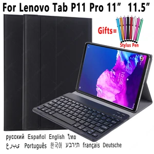 keyboard case for lenovo tab p11 2021 pro 11 11 5 tab j606f tab xj706f case with keyboard detachable wireless pu leather cover free global shipping