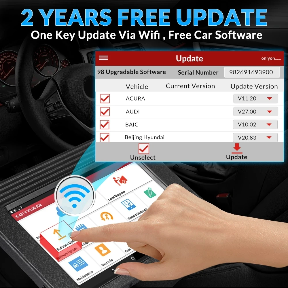 Автомобильный диагностический сканер LAUNCH X431 V PRO 4 0 Bluetooth Wi-Fi