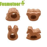 fosmeteor wooden teethers original beech wood pendant with hold bpa free teething chips teether rattle sensory diy accessories