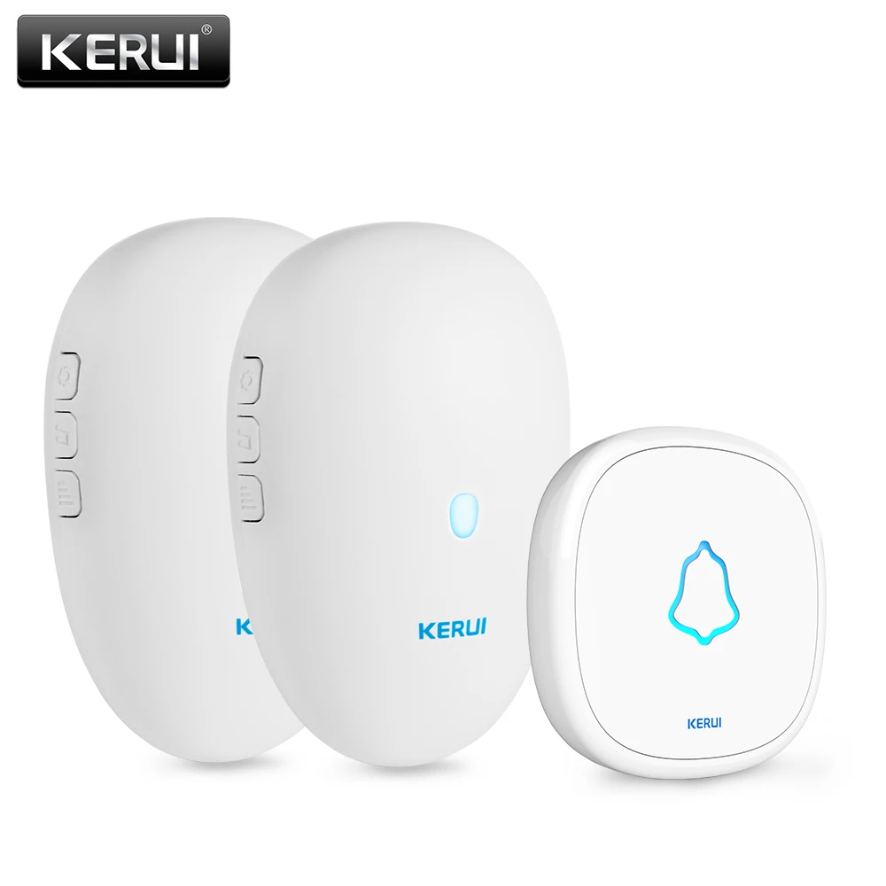 White 2R 1Button KERUI M521 водонепроницаемый беспроводной дверной звонок умный дом приветственный дверной звонок с 23A 12 В батарея 4 уровня громкости 57 колокольчик - Цвет: White 2R 1Button