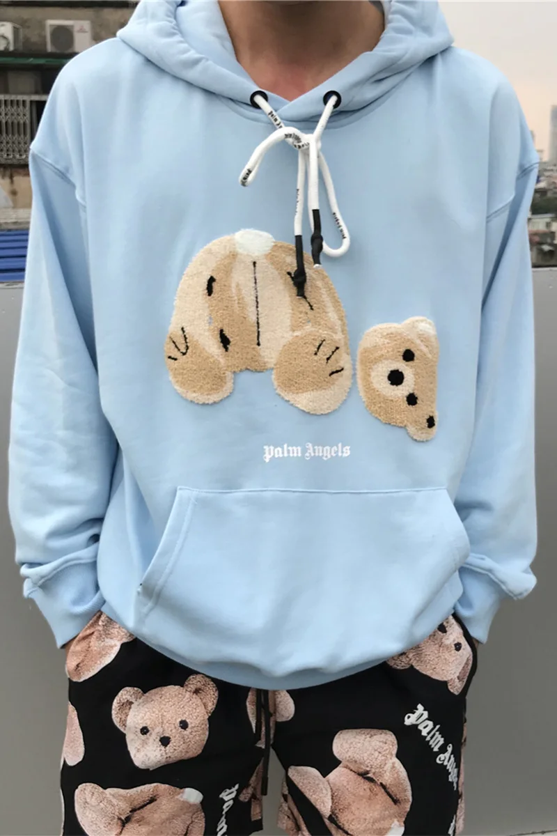 

Palm Angels Decapitated Bear Couple Hoodies Sweatshirts Loose Casual Wild Long Sleeve
