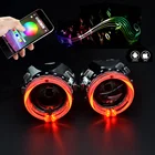2,5 Биксеноновые линзы RGB приложение Bluetooth ангельские глазки проектор H1 HID Светодиодная лампа H4 H7 фара Автомобильные фары аксессуары тюнинг