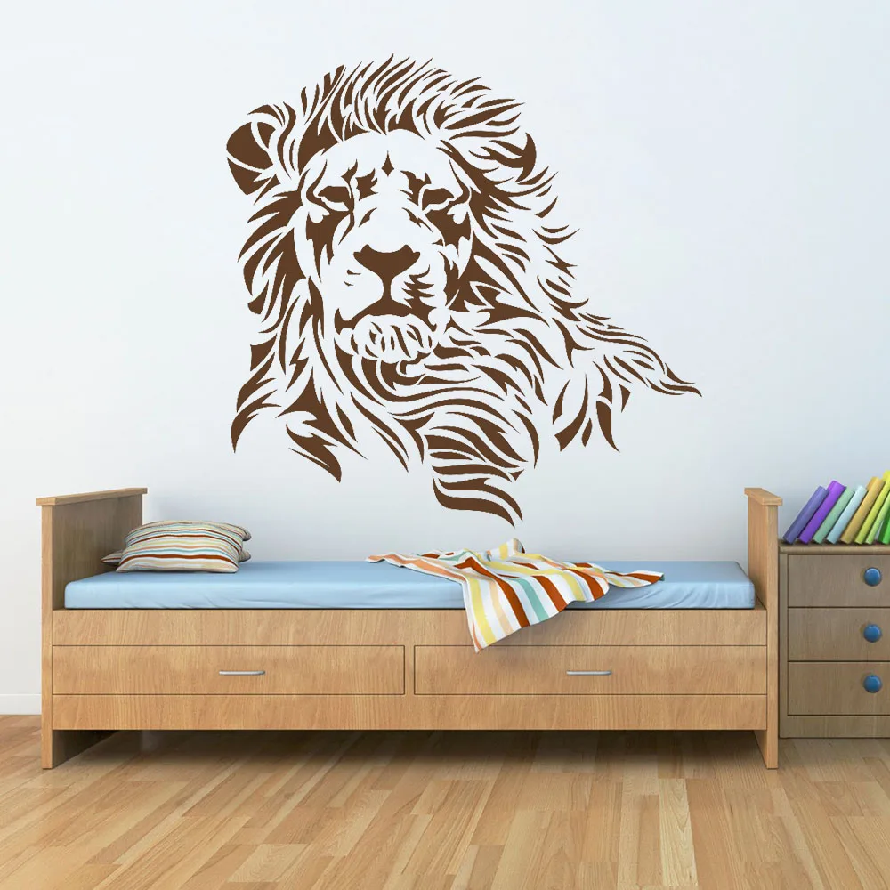 Голова льва настенные наклейки для детских комнат Африканские Дикие животные