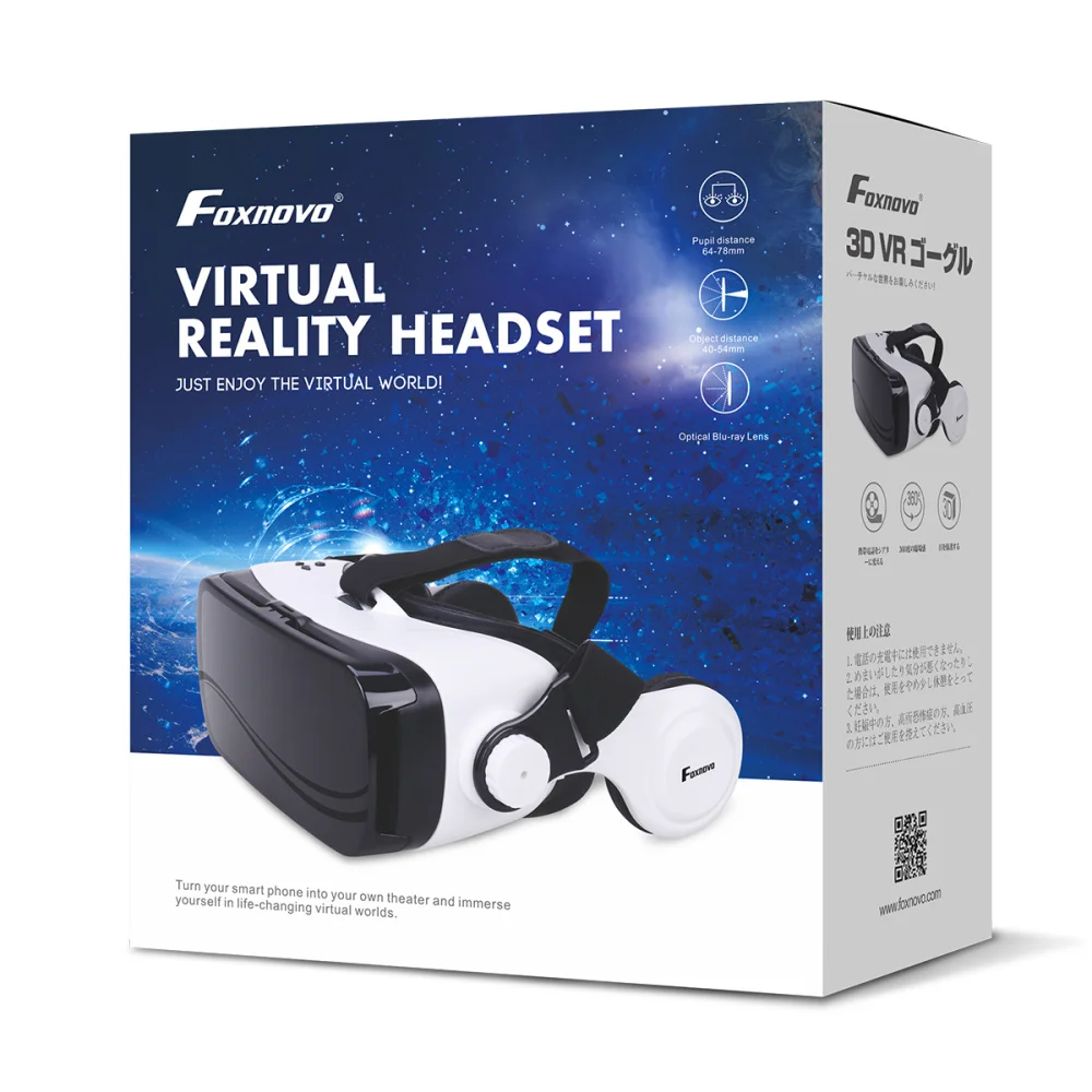 FOXNOVO 1 шт. 3D VR гарнитура с эффектом погружения видеоремешок для игр регулируемое