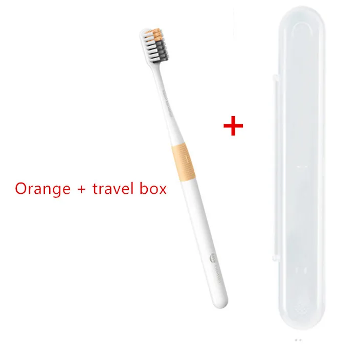 1 Orange add box Xiaomi Mijia Doctor B Bass метод зубная щетка 4 цвета/комплект включает в себя походная коробка DR. BEI глубокая зубная щетка - Цвет: 1 Orange add box