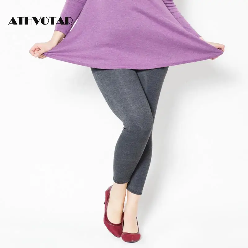 ATHVOTAR женские леггинсы размера плюс толстые эластичные хлопковые мягкие мм на