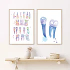 Стоматологическое искусство зубы Современная Картина на холсте стоматологический гигиенический плакат печать настенное искусство зубы картины клиника Кабинета домашний декор