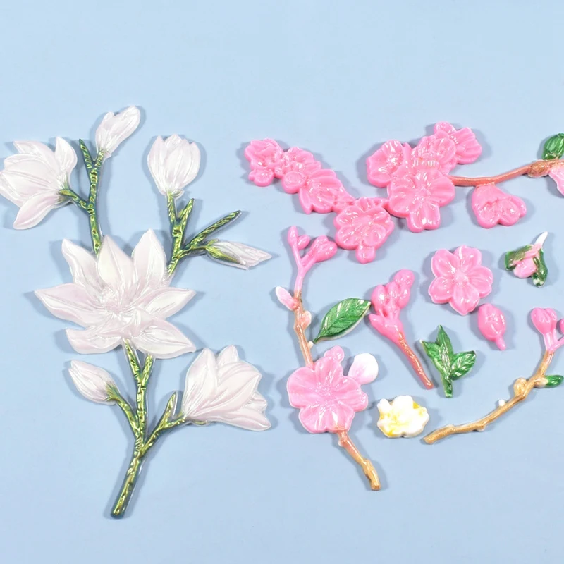 

DIY Crystal Epoxy Mold a Variety of Creative Good-Looking Imitation Flower Branches Set Jewelry Silicone Mold