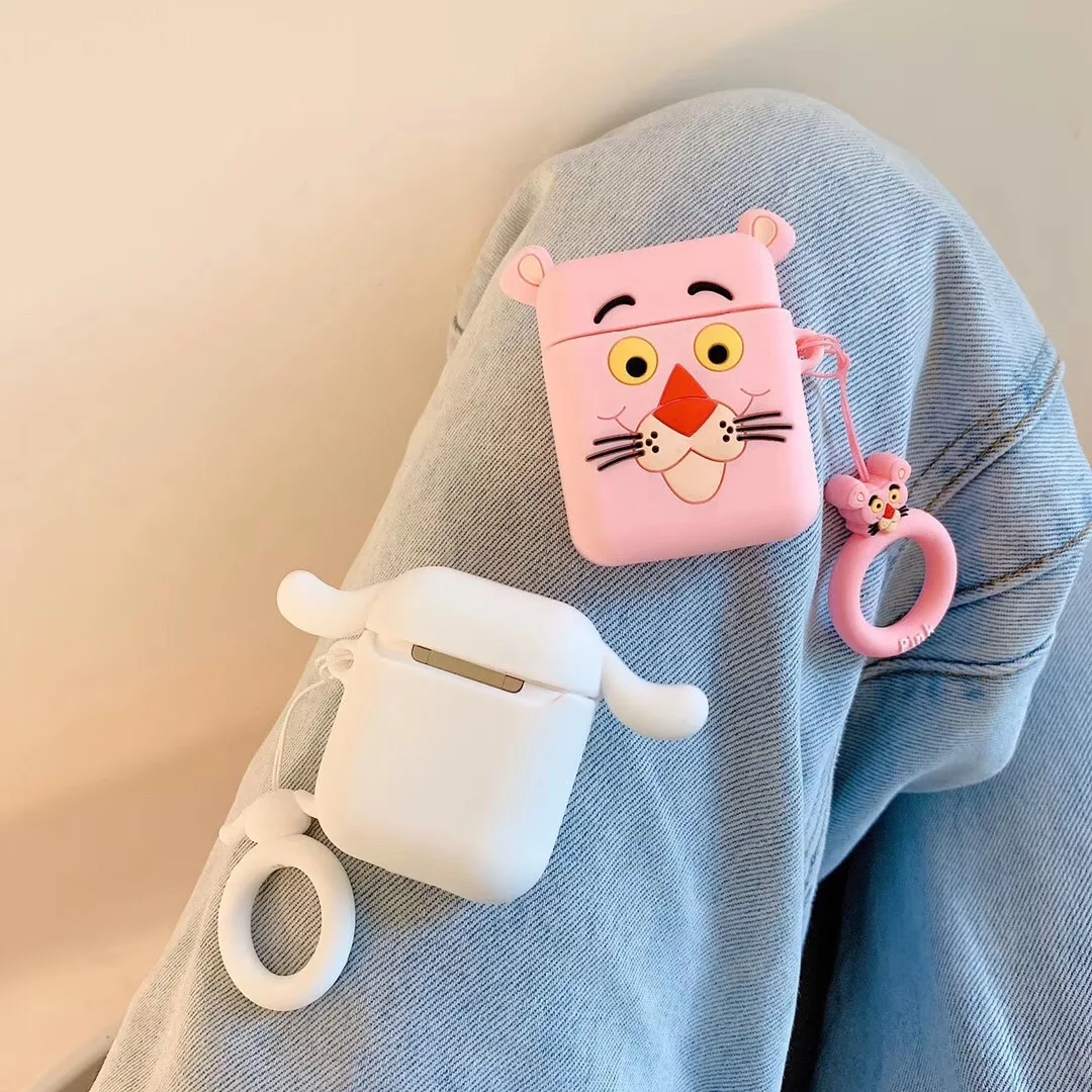 Чехол для наушников Airpods чехол с милым клоуном Розовая пантера Apple Air pods 2