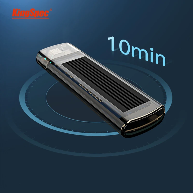 

KingSpec NVME M.2 PCIe SSD Enclosure Case Type-C 3.1 GEN2 10Gbps SSD Hard Disk Drive Box External Enclosure for M2 SSD